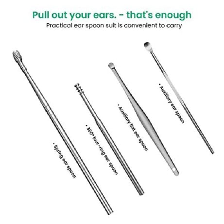 6pcs Ear Cleaning Stainless Steel tool kit Reusable ear pick wax