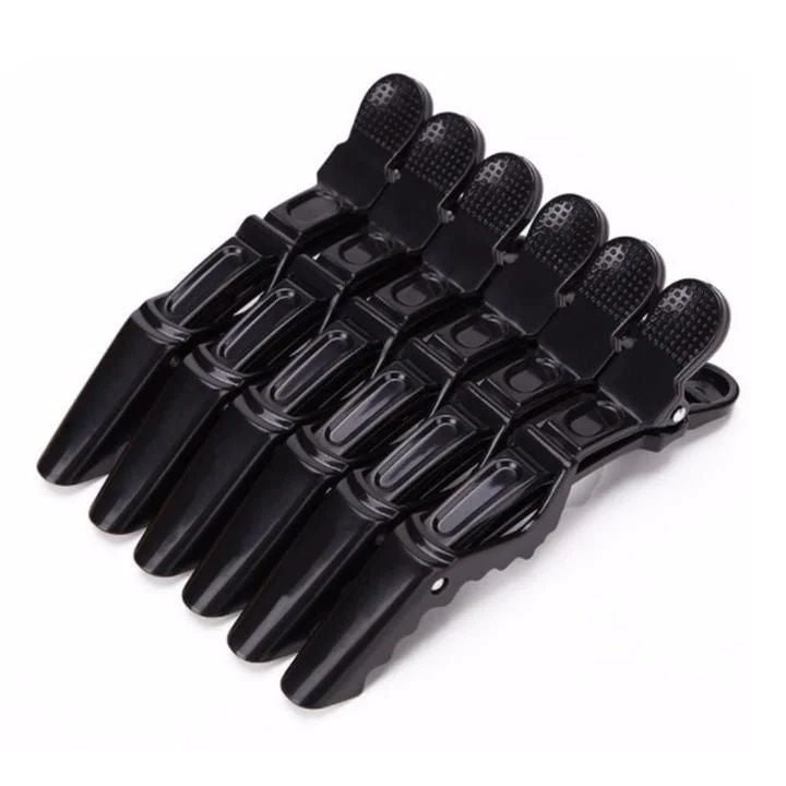 6Pcs/Pack Hair Salon Plastic Crocodile Barrette Hair Section Clip Grip Hairdressing Clamps Claw Clip Tool Accessories-Black - Oshi.pk - Buy & Sell Online