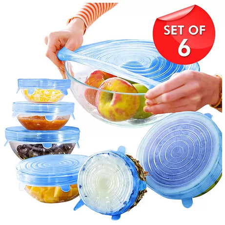 6pcs Reusable Silicone Stretch Lids - Oshi.pk - Buy & Sell Online