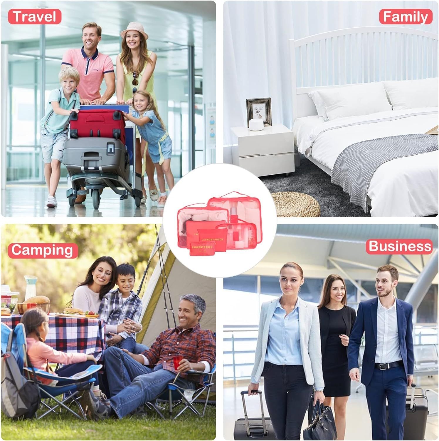 6pcs/Set Travel Storage Bag Organizer Portable Luggage Clothes Organizer Cosmetic Pouch Toiletry Cloth Pouch Storage Cupboard Almari Organizer - Oshi.pk - Buy & Sell Online