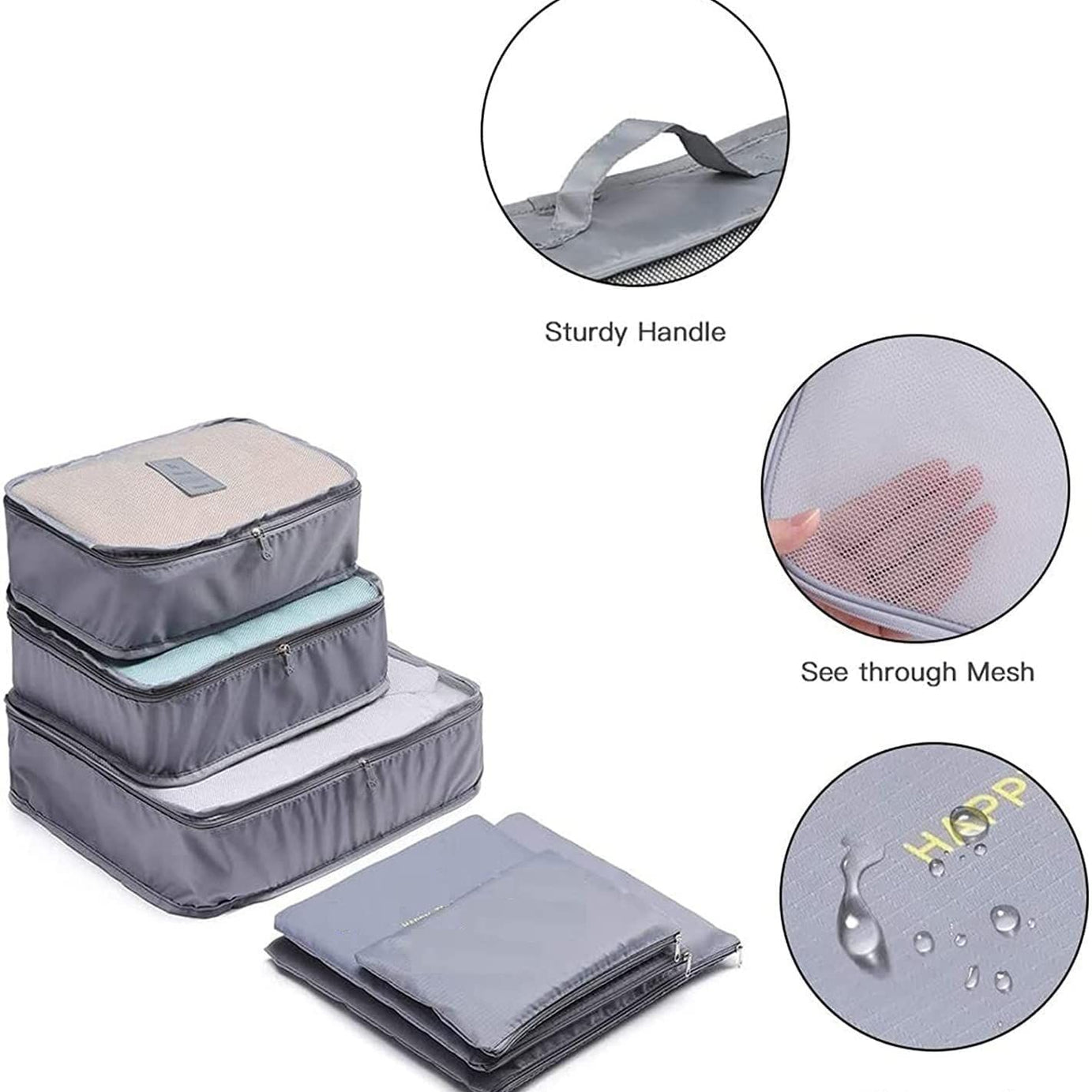 6pcs/Set Travel Storage Bag Organizer Portable Luggage Clothes Organizer Cosmetic Pouch Toiletry Cloth Pouch Storage Cupboard Almari Organizer - Oshi.pk - Buy & Sell Online