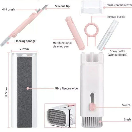 7 In 1 Cleaning Brush Set, Multifunctional Phone Keyboard Cleaning Kit, Computer Dust Cleaning, Cleaning Brush Tool for Airpods Earbud Cell Phone Lapt - Oshi.pk - Buy & Sell Online