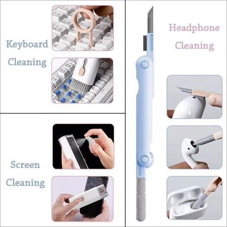 7 In 1 Cleaning Brush Set, Multifunctional Phone Keyboard Cleaning Kit, Computer Dust Cleaning, Cleaning Brush Tool for Airpods Earbud Cell Phone Lapt - Oshi.pk - Buy & Sell Online