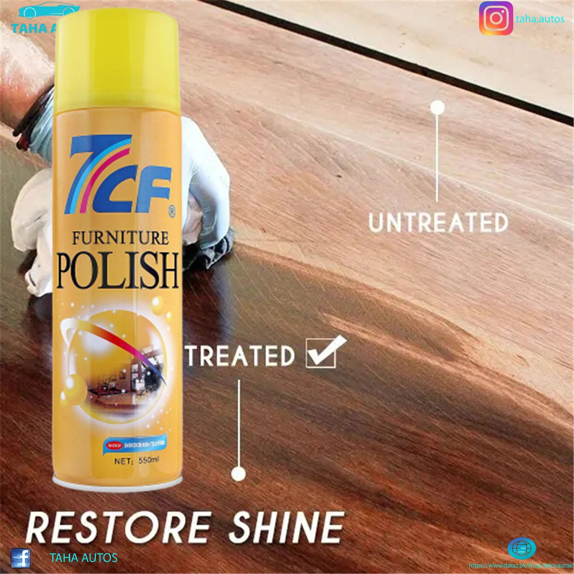 7Cf Furniture Spray Shine Polish - 550Ml - Oshi.pk - Buy & Sell Online