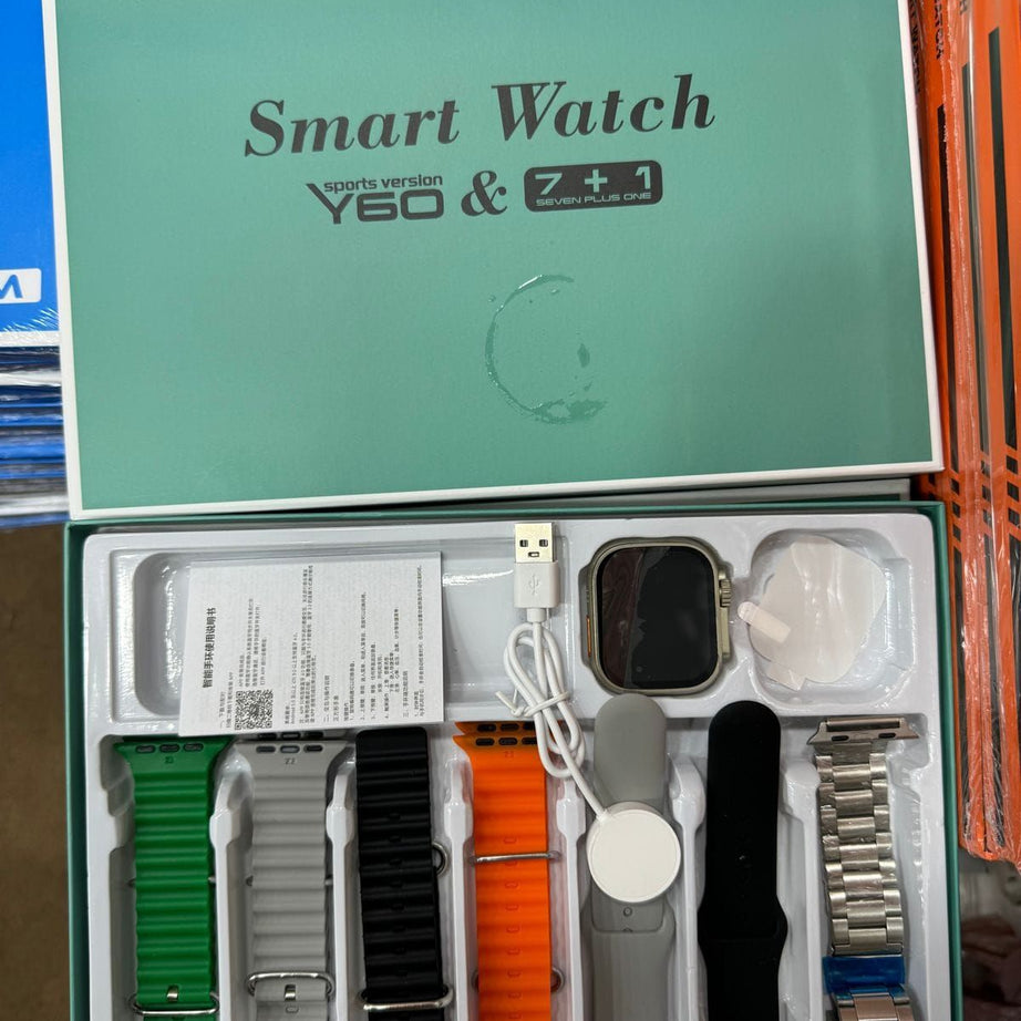 7in1 Ultra Smart Watch Y60 Ultra Smart Watch HD Display Bluetooth Calling All Sports Features - Oshi.pk - Buy & Sell Online