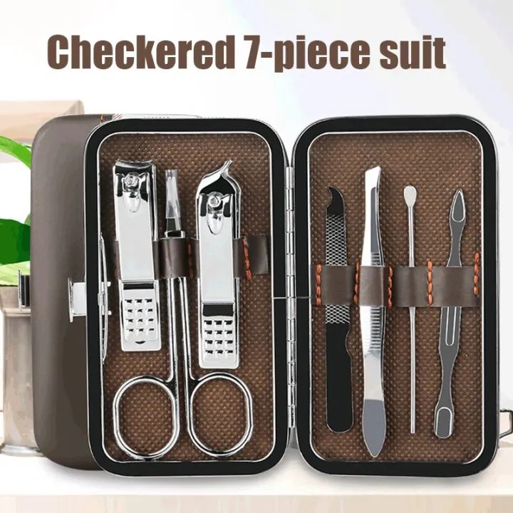 7PCS Nail Scissor Set Stainless Steel Nail Clippers Nail Clippers Pedicure Beauty Manicure Implement Household Pedicure - Oshi.pk - Buy & Sell Online