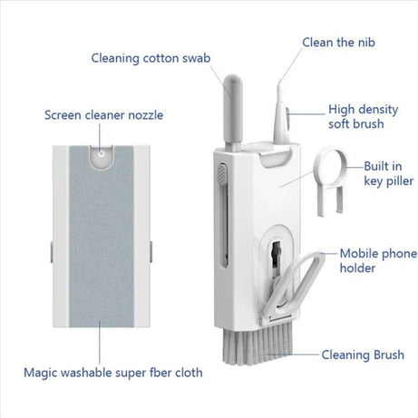 8-In-1 Computer Keyboard Cleaner Brush Kit Earphone Cleaning Pen for Headset Phone Cleaning Tools Black - Oshi.pk - Buy & Sell Online