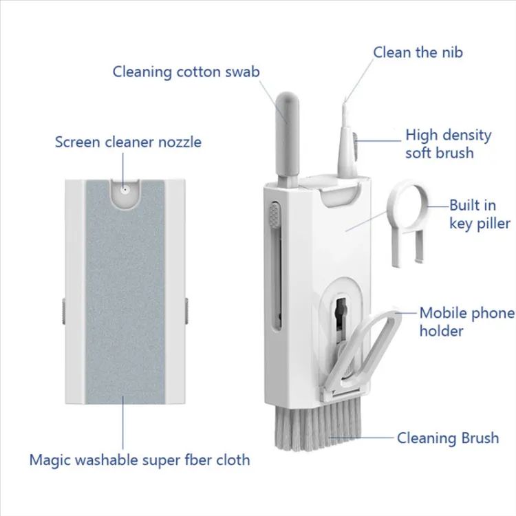 8-In-1 Computer Keyboard Cleaner Brush Kit Earphone Cleaning Pen for Headset Phone Cleaning Tools Black - Oshi.pk - Buy & Sell Online
