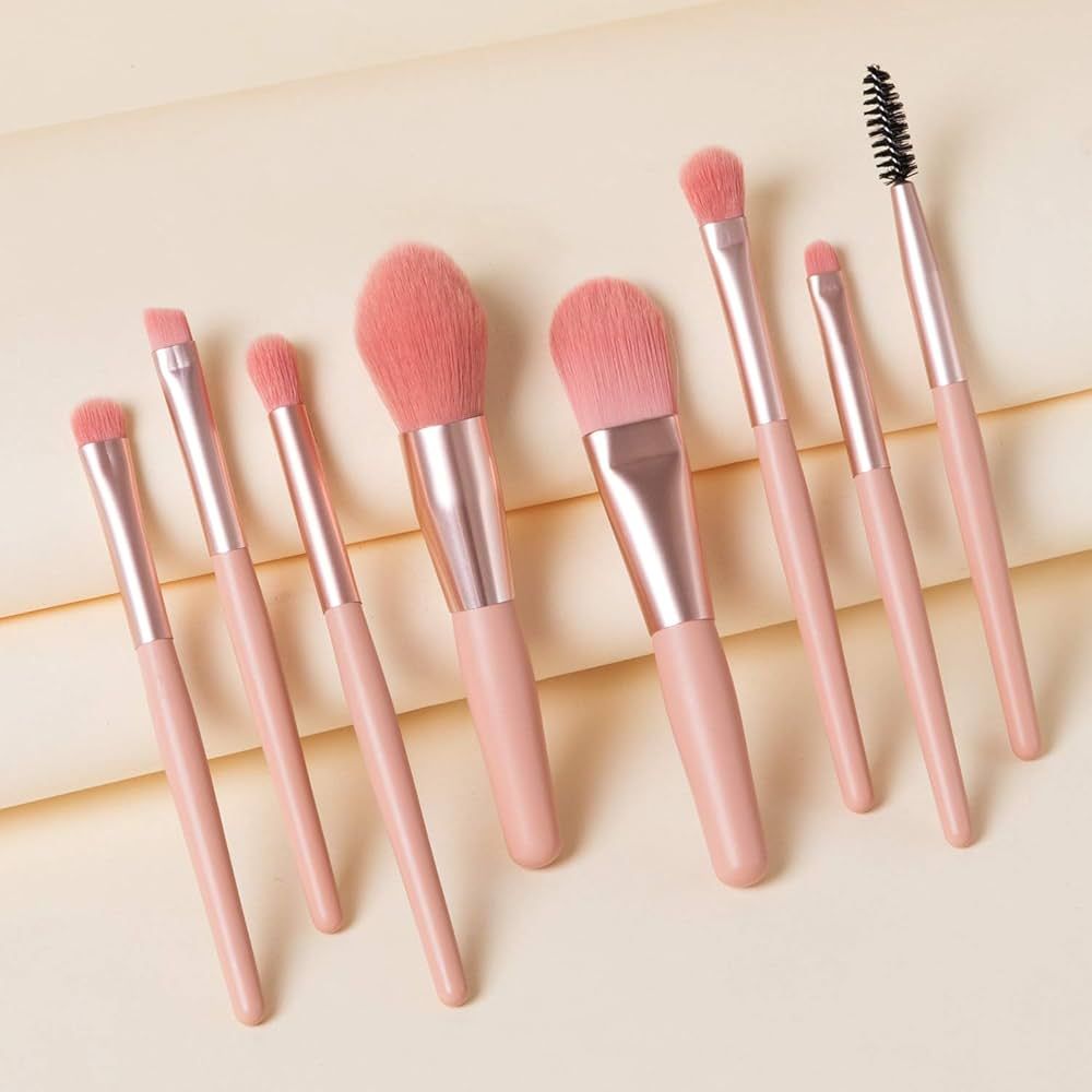 8 Pcs Mini Travel Portable Soft Makeup Brushes Set Eye Shadow Foundation Powder Eyelash Lip Concealer Blush Make Up Brush Set - Random Colors Glowing - Oshi.pk - Buy & Sell Online