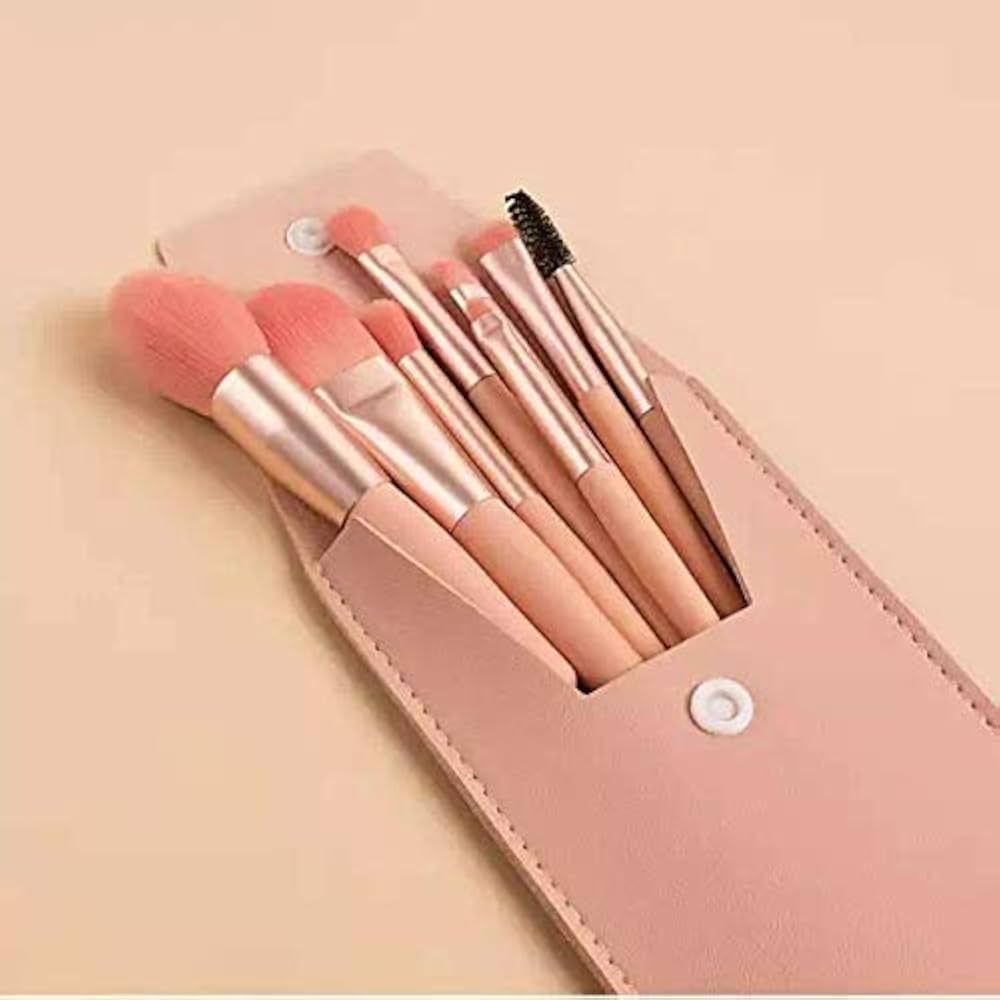 8 Pcs Mini Travel Portable Soft Makeup Brushes Set Eye Shadow Foundation Powder Eyelash Lip Concealer Blush Make Up Brush Set - Random Colors Glowing