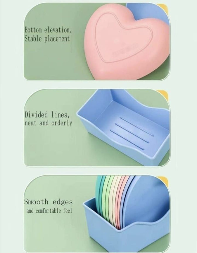 8 Pcs Multi-function Spit Bone Heart Shape Plate Set Dish Household Food Grade Plastic Spit Bone Dish Hearts Plate Set Dining Table Garbage Plates - Oshi.pk - Buy & Sell Online