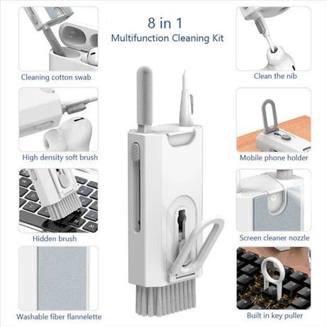 8In1 Computer Keyboard Cleaner Brush Kit Earphone Cleaning Pen For Headset Phone Cleaning Tools Black - Oshi.pk - Buy & Sell Online