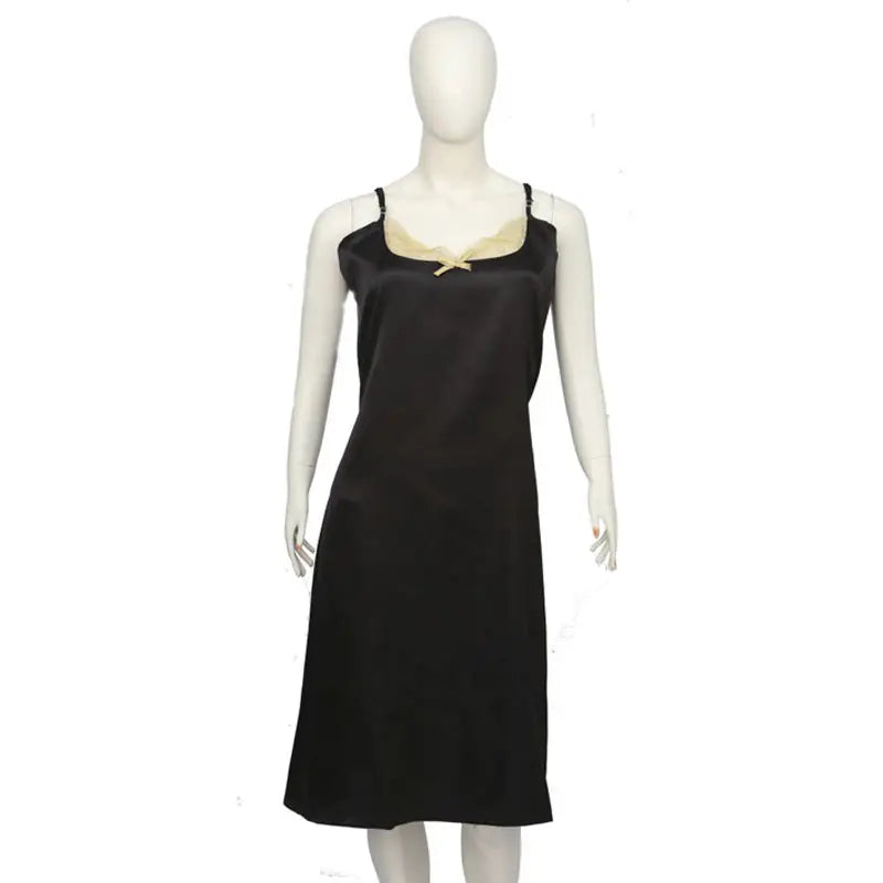 Solid Satin Long Chemise with Lace (CHE-04) - Oshi.pk - Buy & Sell Online