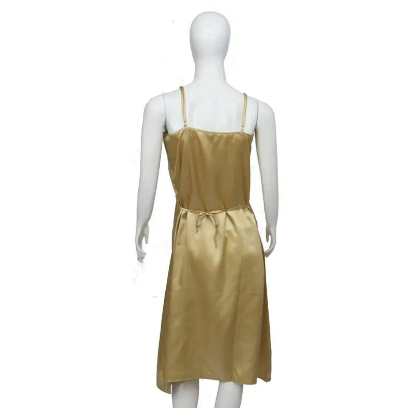 Solid Satin Long Chemise with Lace (CHE-04) - Oshi.pk - Buy & Sell Online