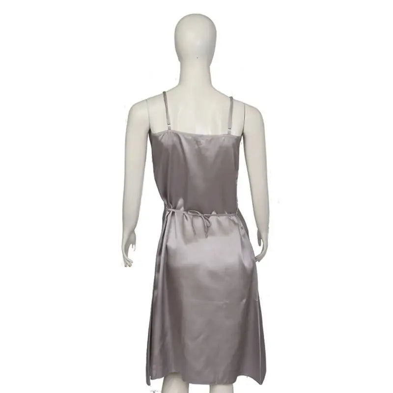 Solid Satin Long Chemise with Lace (CHE-04) - Oshi.pk - Buy & Sell Online
