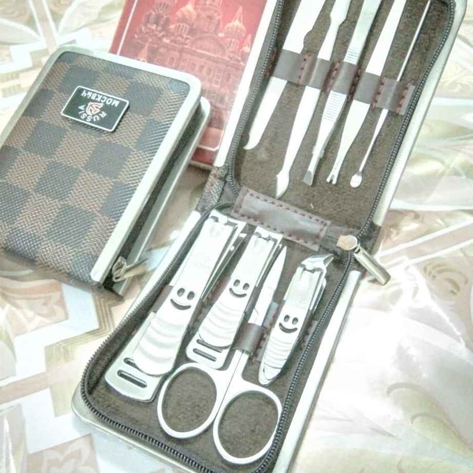 9pcs Carbon steel Nail Clippers Set Professional Scissors Suit With Box Trimmer Grooming Manicure Cutter Kits For Nail Tool - Oshi.pk - Buy & Sell Online