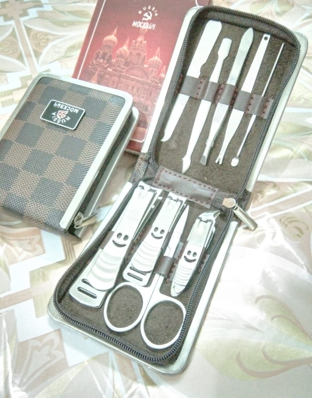 9pcs Carbon steel Nail Clippers Set Professional Scissors Suit With Box Trimmer Grooming Manicure Cutter Kits For Nail Tool - Oshi.pk - Buy & Sell Online