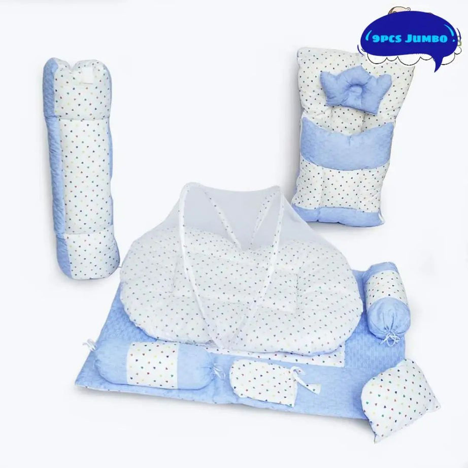 9Pcs Jumbo Baby Bedding Set Export Quality Complete Newborn Bistar - Oshi.pk - Buy & Sell Online