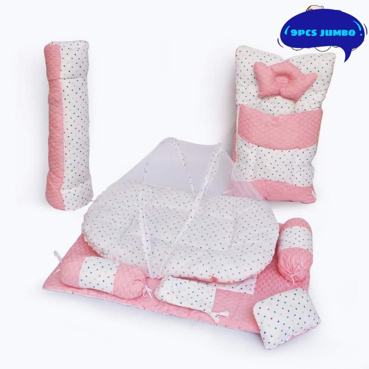 9Pcs Jumbo Baby Bedding Set Export Quality Complete Newborn Bistar - Oshi.pk - Buy & Sell Online