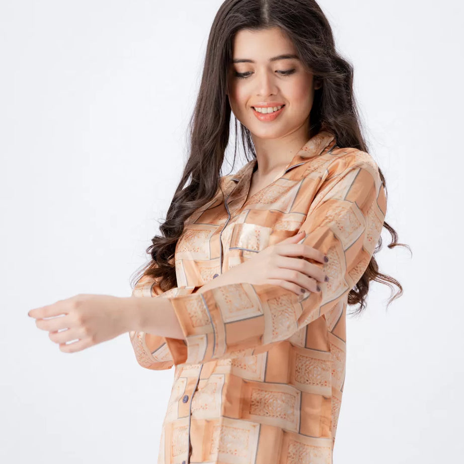 Valerie Nightwear Smoothy Satin Pajama set COMFORTABLE and BREATHABLE - Oshi.pk - Buy & Sell Online