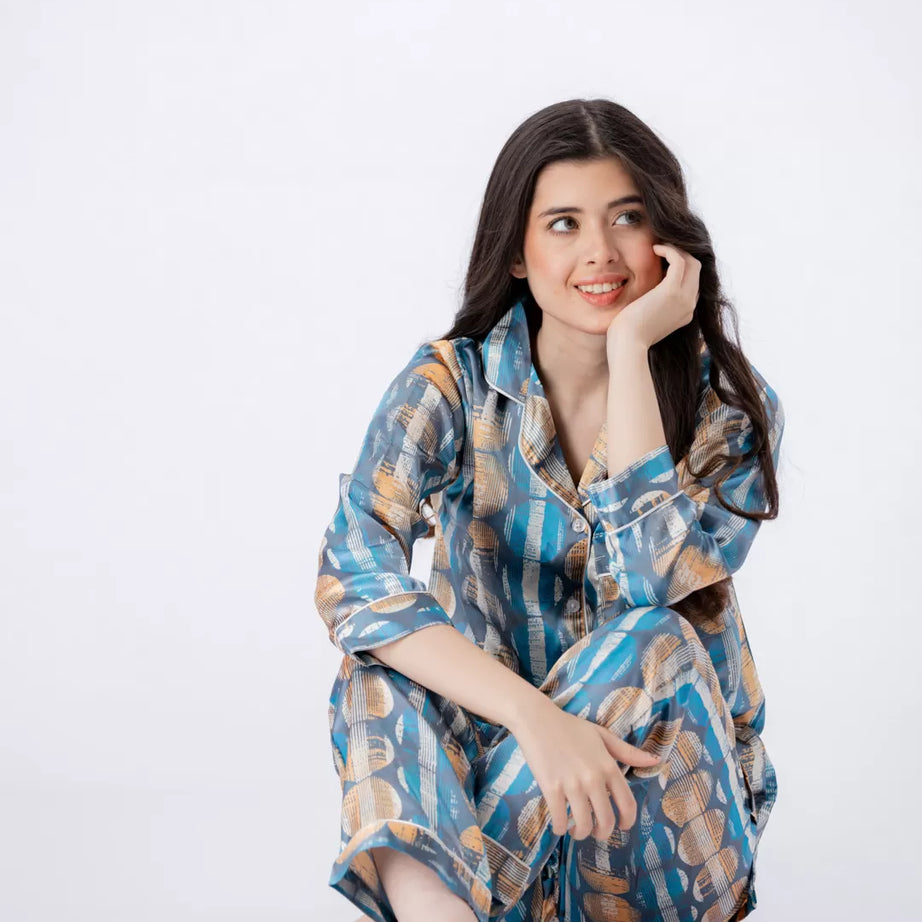 Valerie Nightwear Smoothy Satin Pajama set COMFORTABLE and BREATHABLE - Oshi.pk - Buy & Sell Online