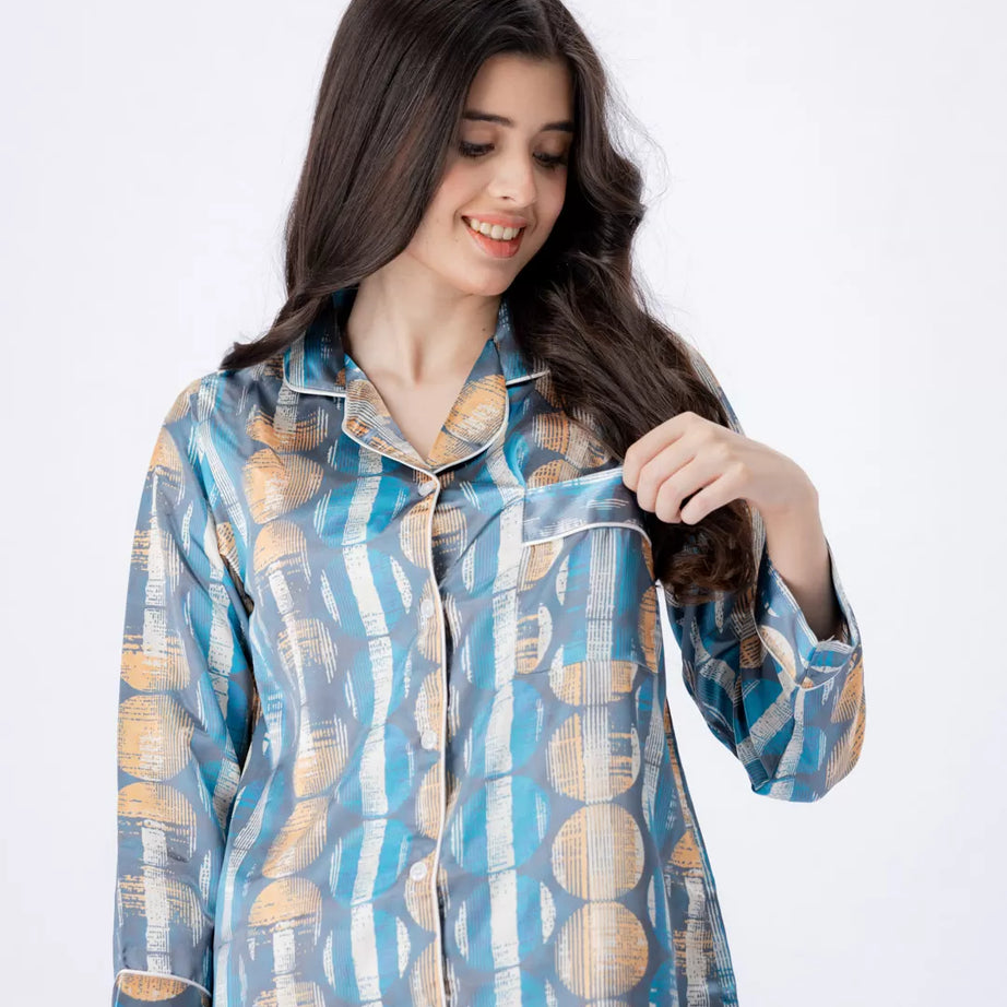 Valerie Nightwear Smoothy Satin Pajama set COMFORTABLE and BREATHABLE - Oshi.pk - Buy & Sell Online