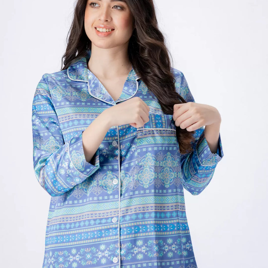 Valerie Nightwear Smoothy Satin Pajama set COMFORTABLE and BREATHABLE - Oshi.pk - Buy & Sell Online