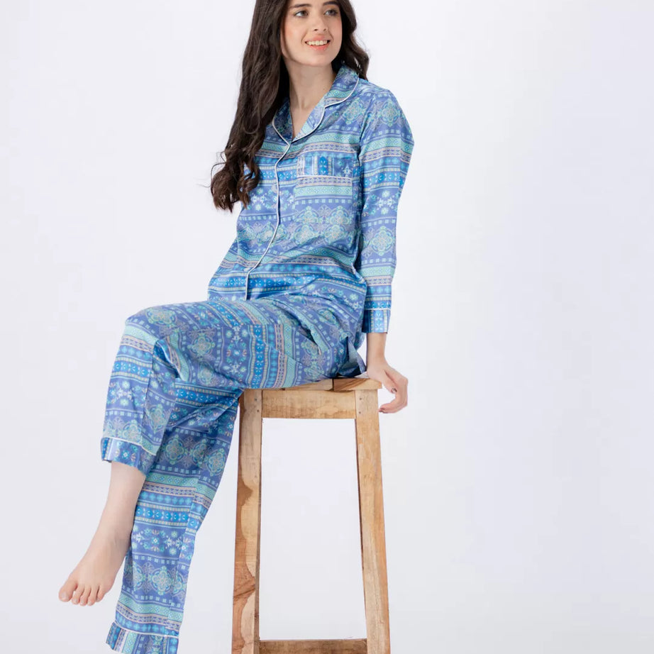 Valerie Nightwear Smoothy Satin Pajama set COMFORTABLE and BREATHABLE - Oshi.pk - Buy & Sell Online