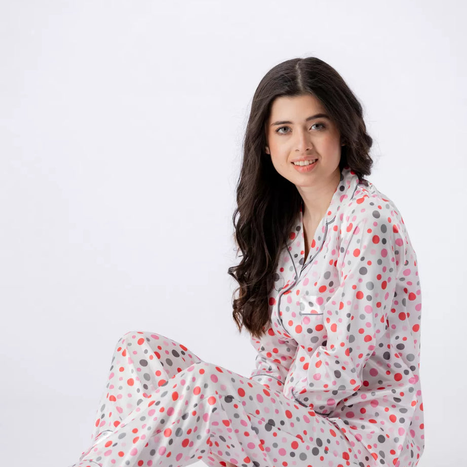 Valerie Nightwear Smoothy Satin Pajama set COMFORTABLE and BREATHABLE - Oshi.pk - Buy & Sell Online