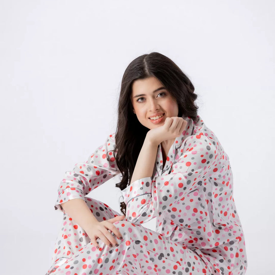 Valerie Nightwear Smoothy Satin Pajama set COMFORTABLE and BREATHABLE - Oshi.pk - Buy & Sell Online