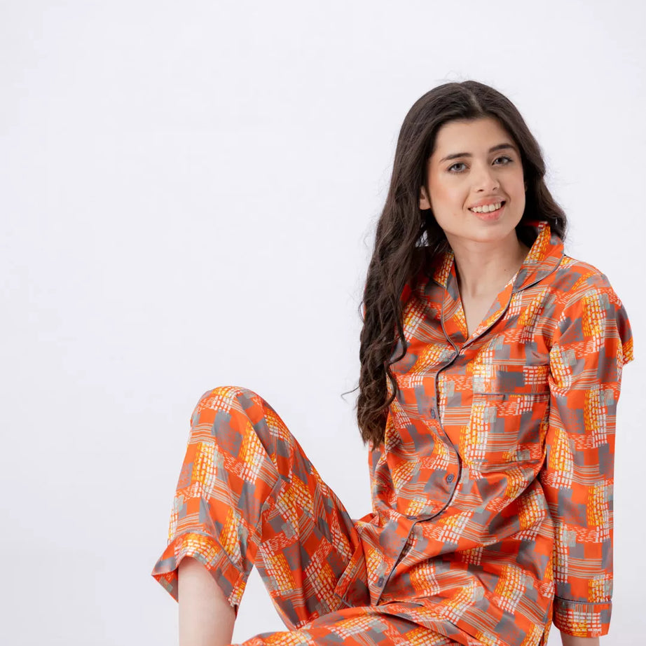  Valerie Nightwear Smoothy Satin Pajama set COMFORTABLE and BREATHABLE - Oshi.pk - Buy & Sell Online