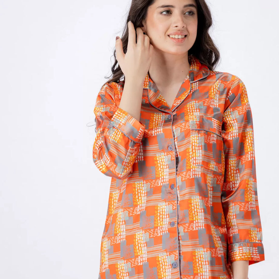  Valerie Nightwear Smoothy Satin Pajama set COMFORTABLE and BREATHABLE - Oshi.pk - Buy & Sell Online