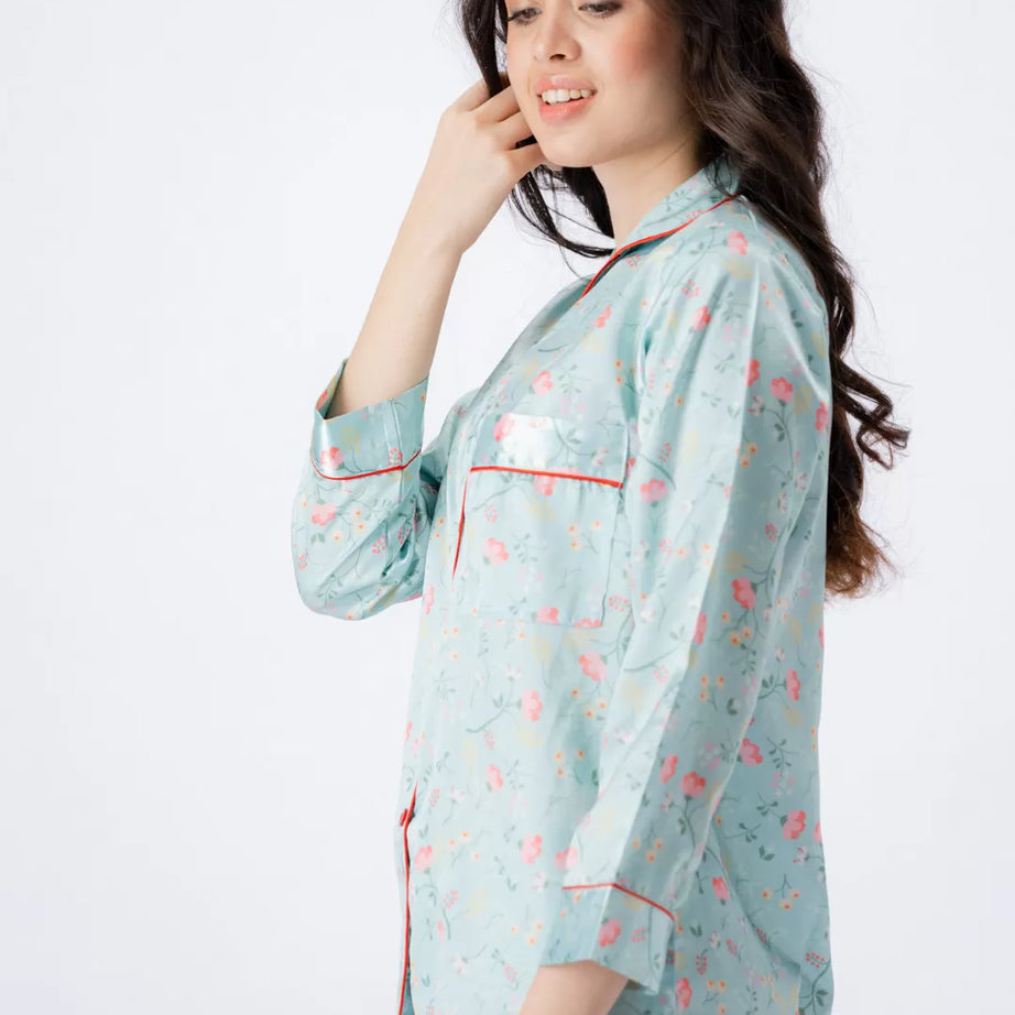  Valerie Nightwear Smoothy Satin Pajama set COMFORTABLE and BREATHABLE