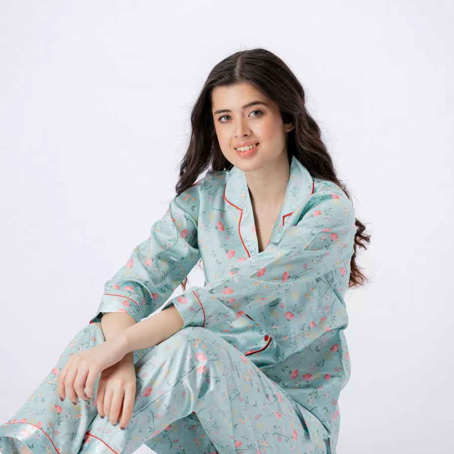  Valerie Nightwear Smoothy Satin Pajama set COMFORTABLE and BREATHABLE - Oshi.pk - Buy & Sell Online