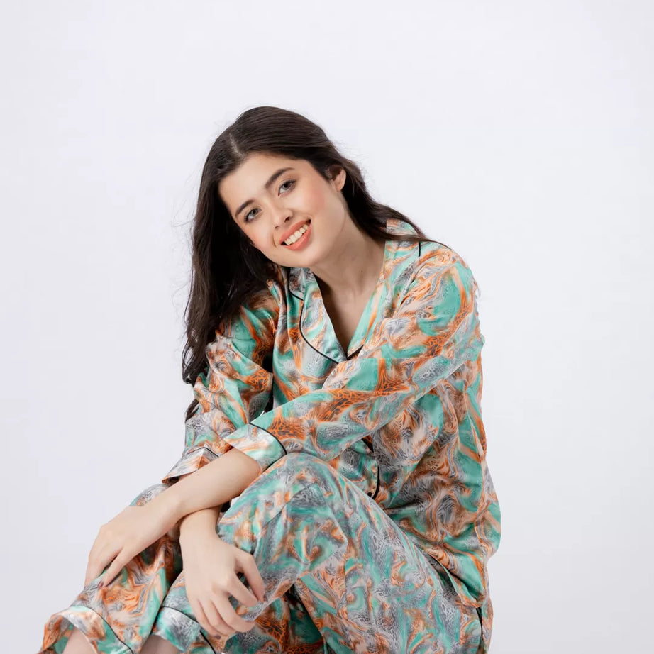  Valerie Nightwear Smoothy Satin Pajama set COMFORTABLE and BREATHABLE - Oshi.pk - Buy & Sell Online