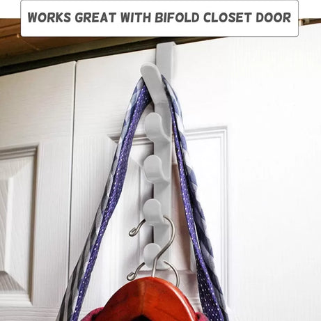 ABS Over The Door Hook Hanger 5-Hook Heavy-Duty Organizer Rack For Coats, Hats, Robes, Shirts, Belts, Bags, Towels, Scarf, Cupboard Door Kitchen Cabin - Oshi.pk - Buy & Sell Online