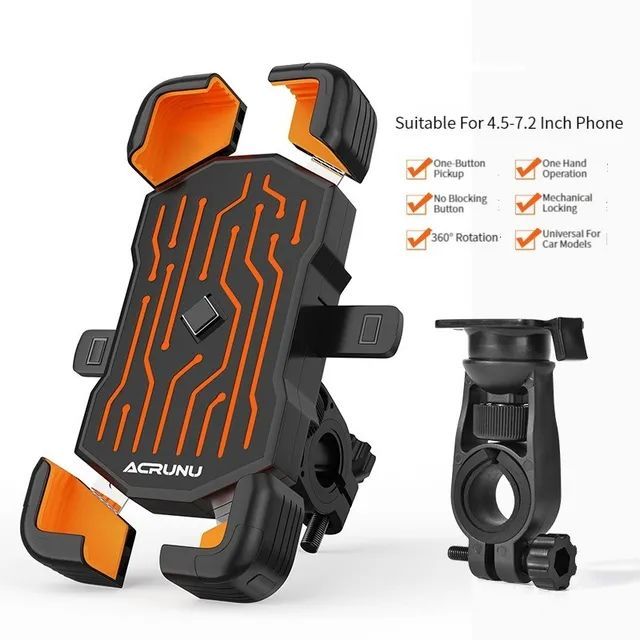 Acrunu Motorcycle Phone Holder MTB Waterproof Cell Phone Holder Bike Phone Holder Rotation Electric Scooter Holder - Oshi.pk - Buy & Sell Online