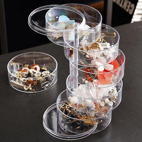 Acrylic 360 Degree Creative Rotating Jewelry Box Organizer - Oshi.pk - Buy & Sell Online