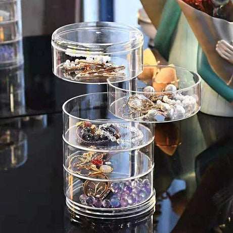 Acrylic 360 Degree Creative Rotating Jewelry Box Organizer