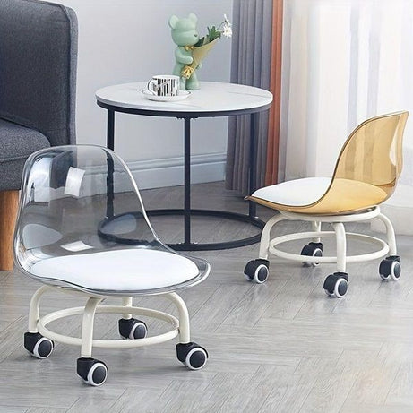 Acrylic 360° Rotatable Transparent Chair Smart Wheels Ideal for Adults & Kids - Oshi.pk - Buy & Sell Online
