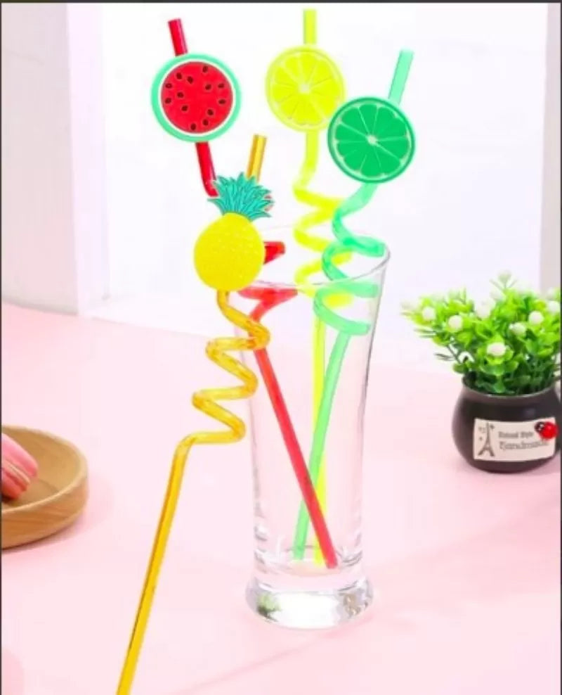 Acrylic Fruit Straws Washable & Reusable Pack of 4 - Oshi.pk - Buy & Sell Online