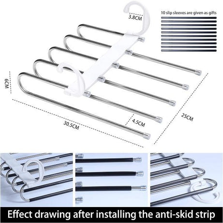 Adjustable 5 in 1 Pants Hanger Made of Plastic & Aluminum - Oshi.pk - Buy & Sell Online