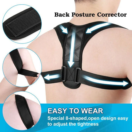 Adjustable Back Posture Corrector Brace Elastic Nylon Belt Shoulder Lumbar Spine Support Invisible Humpback Belt For Women Men - Oshi.pk - Buy & Sell Online