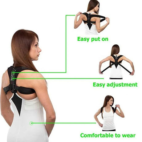 Adjustable Back Posture Corrector Brace Elastic Nylon Belt Shoulder Lumbar Spine Support Invisible Humpback Belt For Women Men - Oshi.pk - Buy & Sell Online