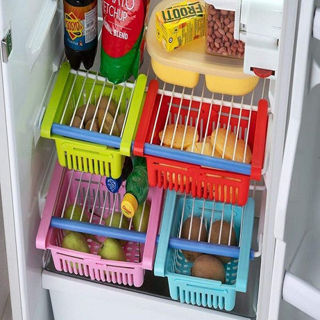 Adjustable Fridge Storage Basket Expandable Fridge Space Saver - Oshi.pk - Buy & Sell Online