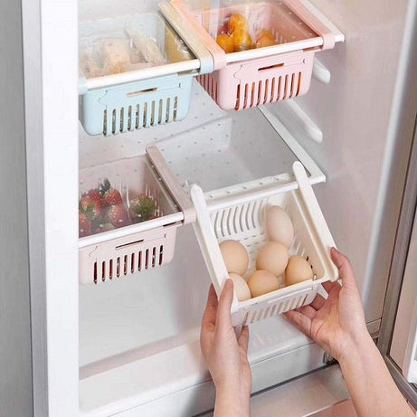 Adjustable Fridge Storage Basket Expandable Fridge Space Saver - Oshi.pk - Buy & Sell Online