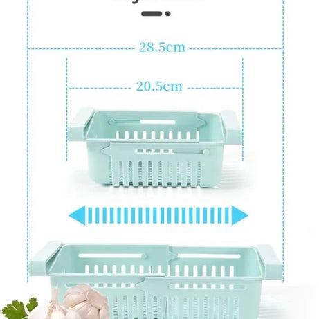 Adjustable Fridge Storage Basket Expandable Fridge Storage Rack Plastic Fridge Space Saver Food Organizer Tray Refrigerator Pull-out Drawers - Oshi.pk - Buy & Sell Online