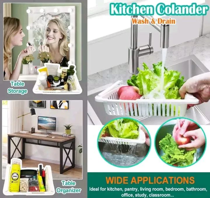 Adjustable Fridge Storage Basket Expandable Fridge Storage Rack Plastic Fridge Space Saver Food Organizer Tray Refrigerator Pull-out Drawers - Oshi.pk - Buy & Sell Online