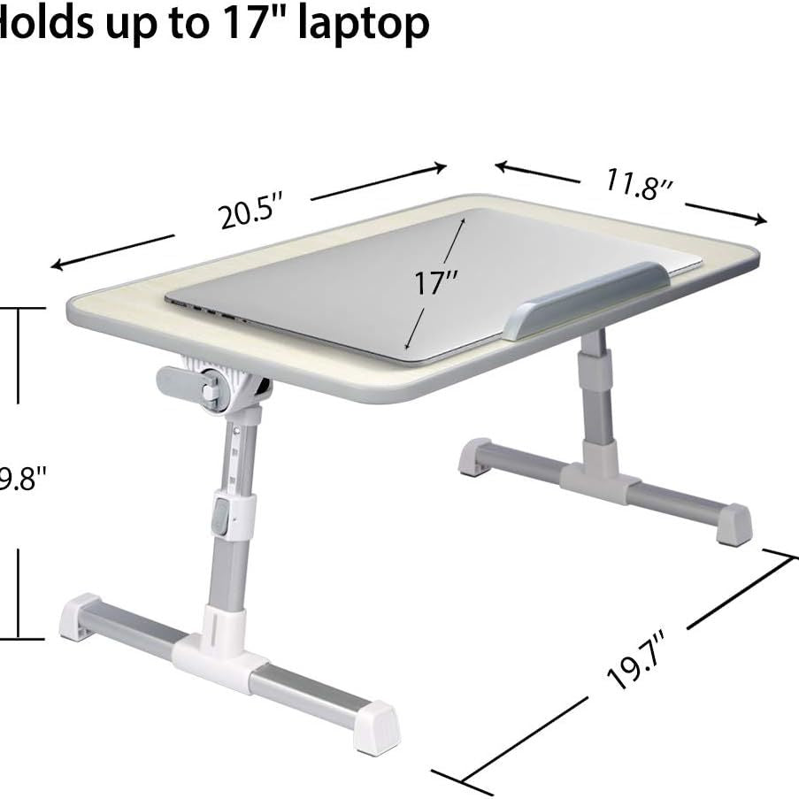 Adjustable Laptop Bed Table, Portable Lap Desk with Foldable Leg, Breakfast Tray for Eating, Notebook Computer Stand for Reading Writing on Bed Couch - Oshi.pk - Buy & Sell Online
