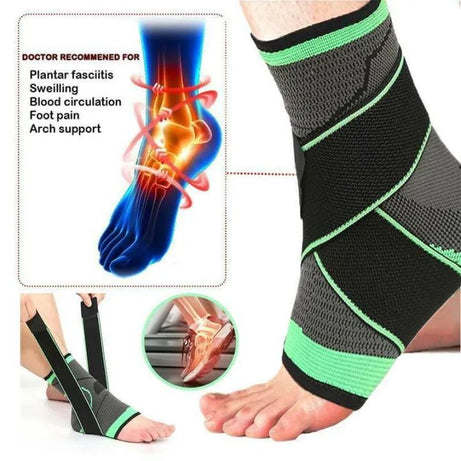 Adjustable Sports Ankle Support Compression Ankle Brace Protector Running Soccer Basketball Gym Ankle Stabilizer Bandage Strap - Oshi.pk - Buy & Sell Online